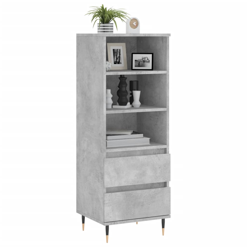 Buffet haut Gris béton 40x36x110 cm Bois d'ingénierie Buffets & bahuts vidaXL   