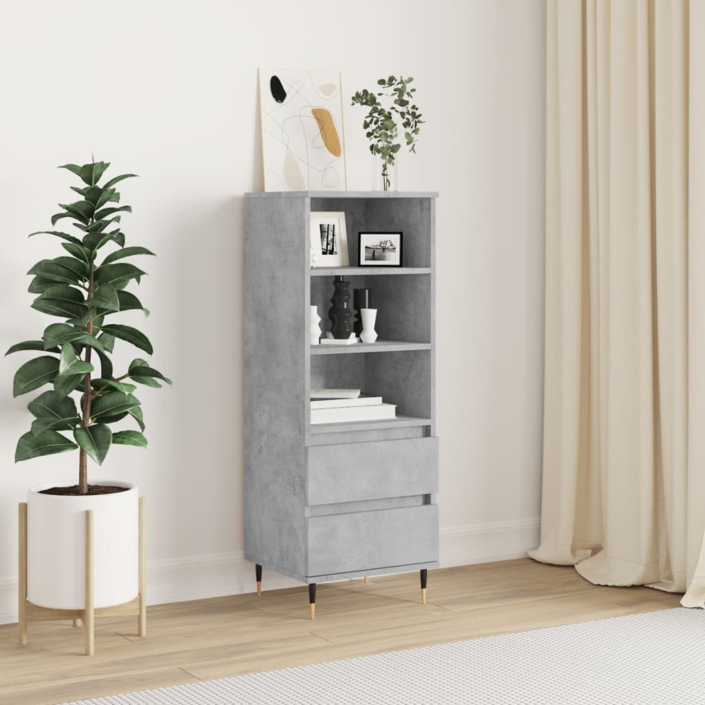 Buffet haut Gris béton 40x36x110 cm Bois d'ingénierie Buffets & bahuts vidaXL   