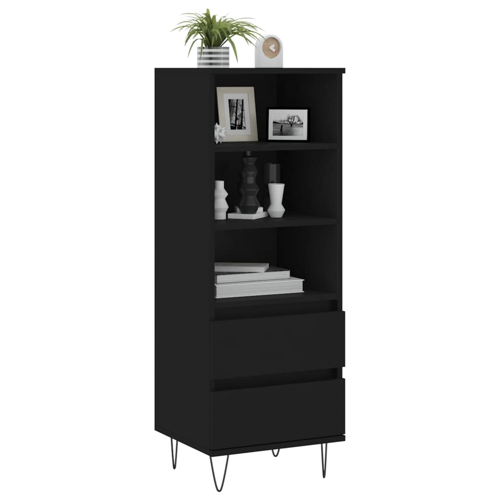Buffet haut Noir 40x36x110 cm Bois d'ingénierie Buffets & bahuts vidaXL   
