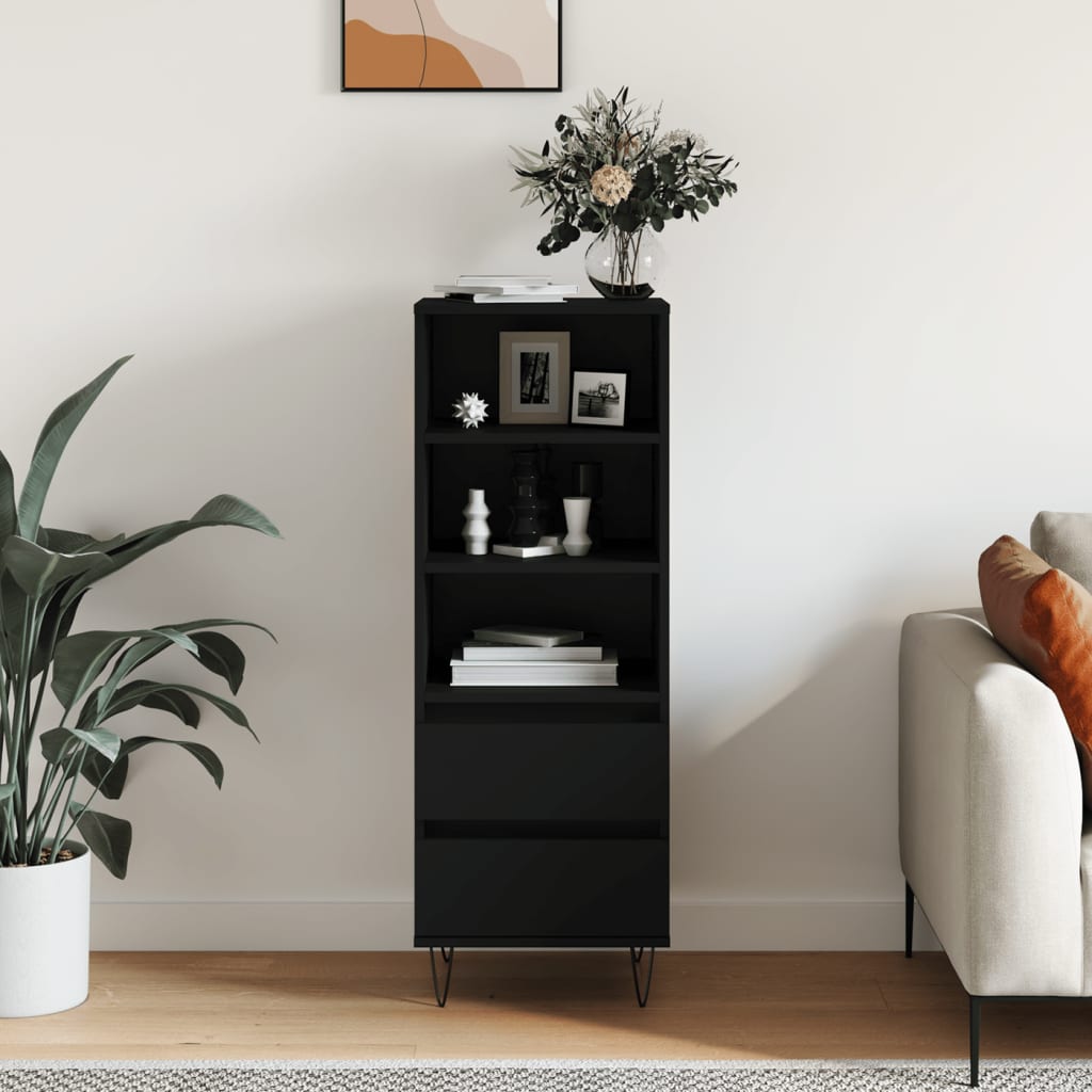 Buffet haut Noir 40x36x110 cm Bois d'ingénierie Buffets & bahuts vidaXL   