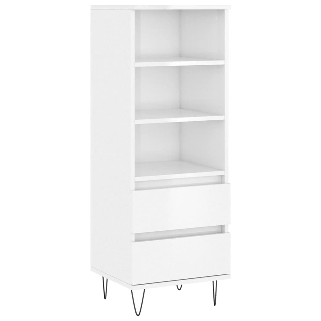 Buffet haut Blanc brillant 40x36x110 cm Bois d'ingénierie Buffets & bahuts vidaXL   