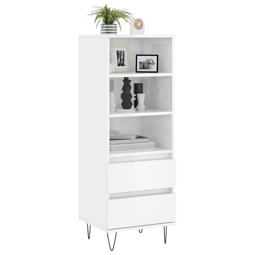 Buffet haut Blanc brillant 40x36x110 cm Bois d'ingénierie Buffets & bahuts vidaXL   