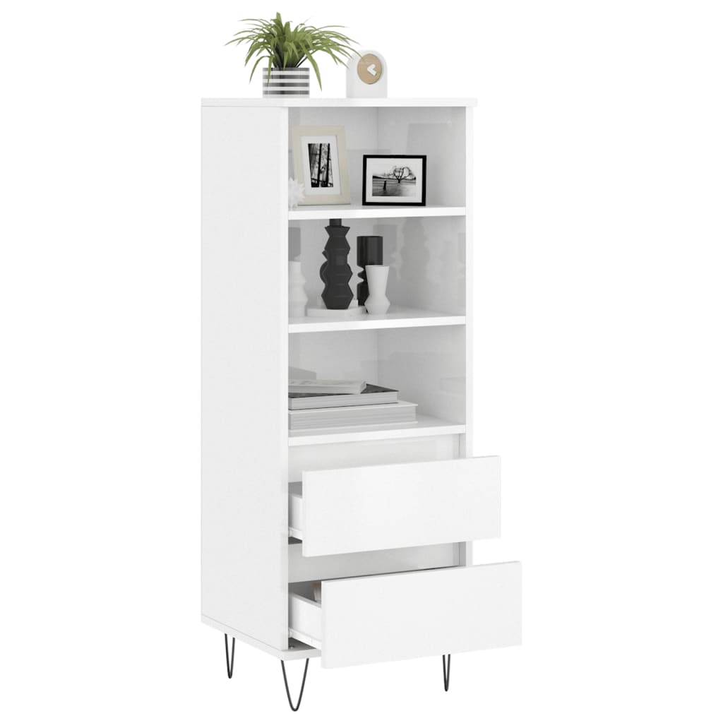 Buffet haut Blanc brillant 40x36x110 cm Bois d'ingénierie Buffets & bahuts vidaXL   