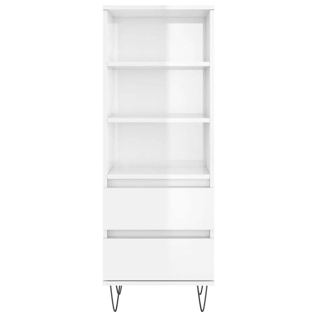 Buffet haut Blanc brillant 40x36x110 cm Bois d'ingénierie Buffets & bahuts vidaXL   