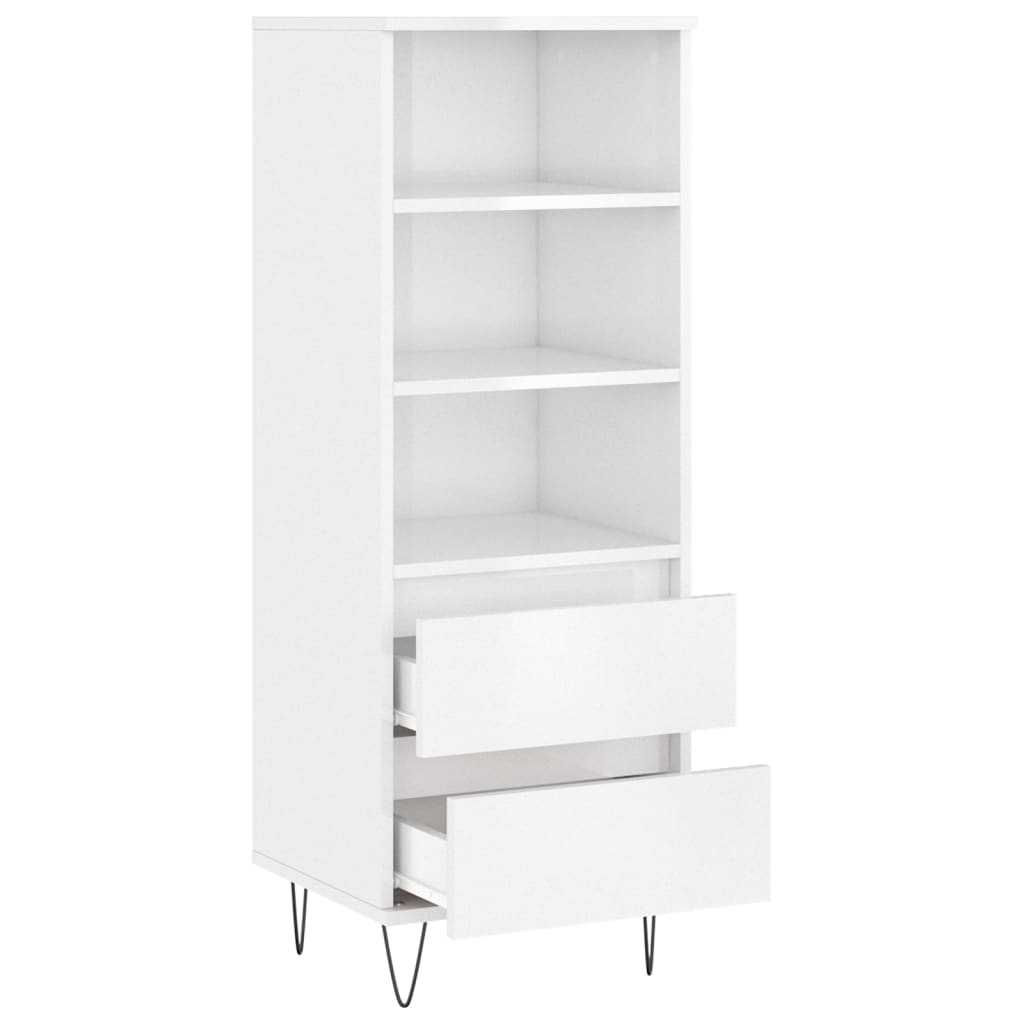 Buffet haut Blanc brillant 40x36x110 cm Bois d'ingénierie Buffets & bahuts vidaXL   