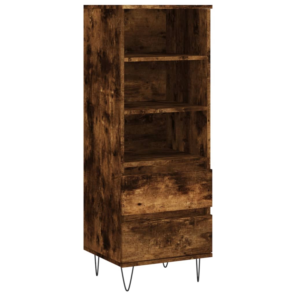 Buffet haut Chêne fumé 40x36x110 cm Bois d'ingénierie Buffets & bahuts vidaXL   
