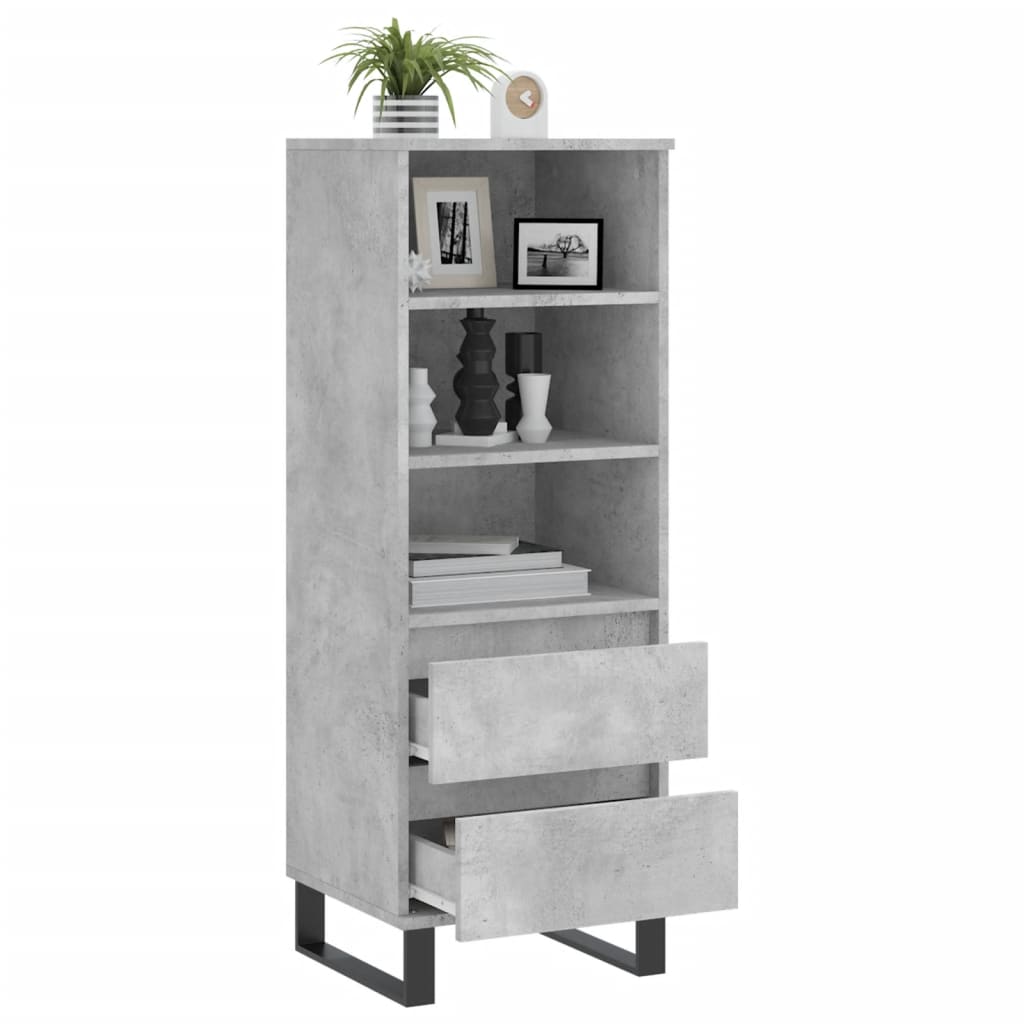 Buffet haut Gris béton 40x36x110 cm Bois d'ingénierie Buffets & bahuts vidaXL   