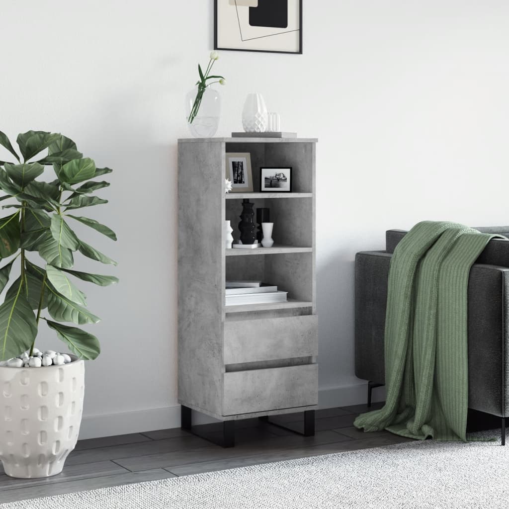 Buffet haut Gris béton 40x36x110 cm Bois d'ingénierie Buffets & bahuts vidaXL   