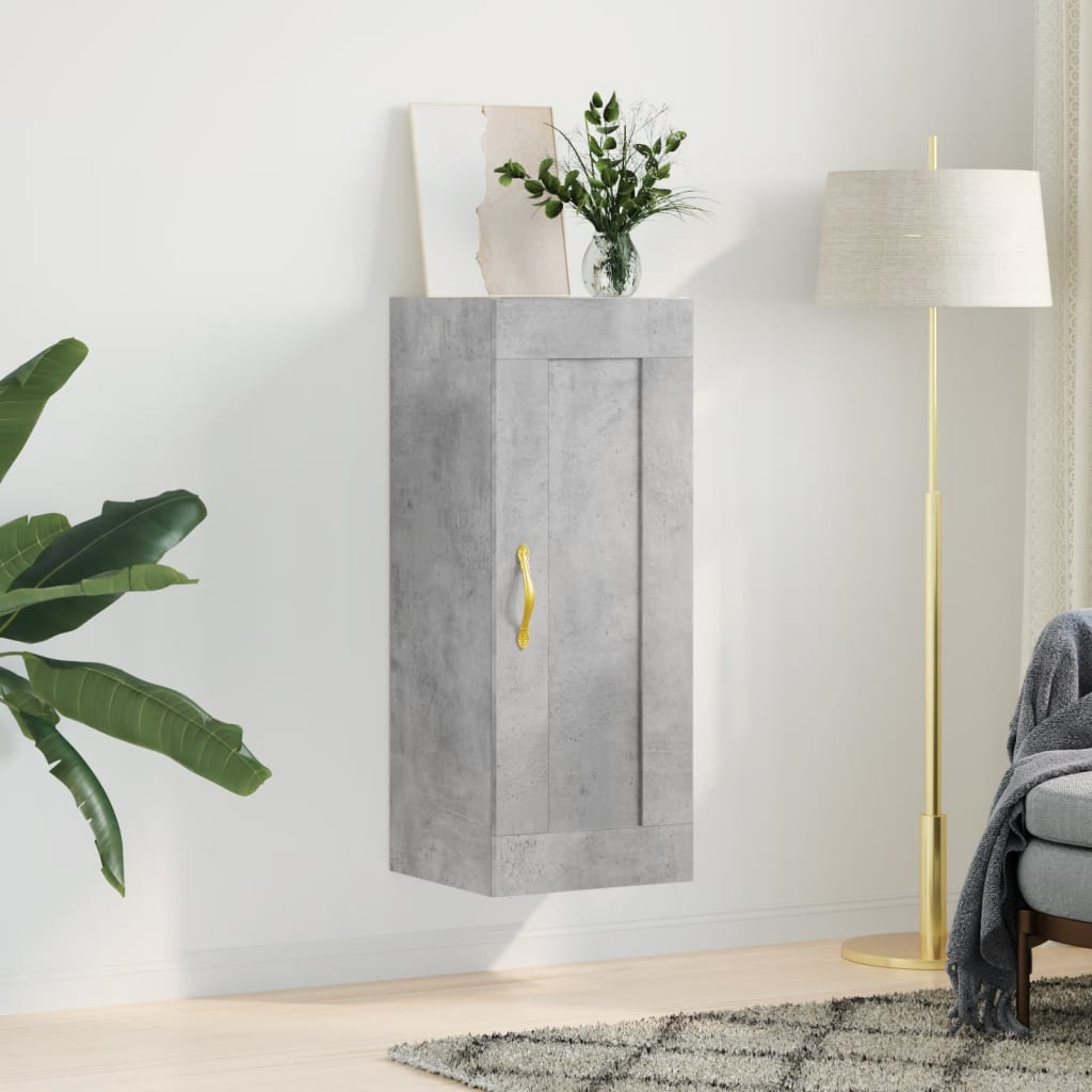 Armoire murale gris béton 34,5x34x90 cm bois d'ingénierie Buffets & bahuts vidaXL   