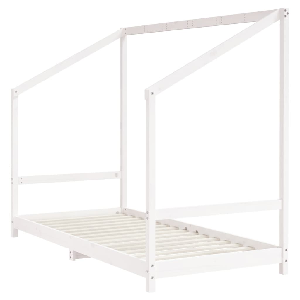 Cadre de lit pour enfants blanc 90x200 cm bois de pin massif Lits bébés et enfants vidaXL   