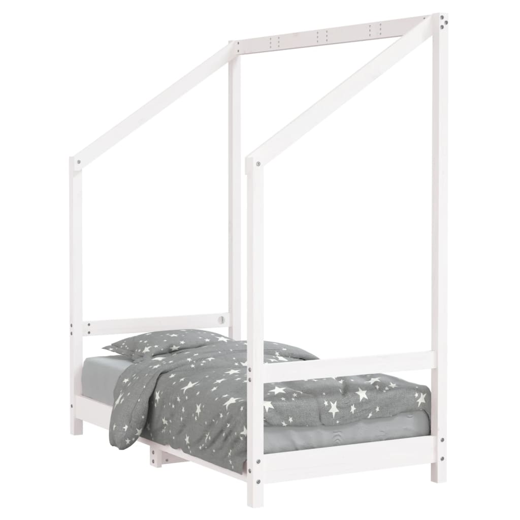 Cadre de lit pour enfant blanc 70x140 cm bois de pin massif Lits bébés et enfants vidaXL   