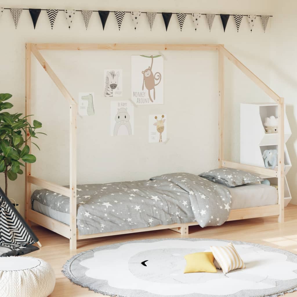 Cadre de lit pour enfant 90x190 cm Bois de pin massif Lits bébés et enfants vidaXL   