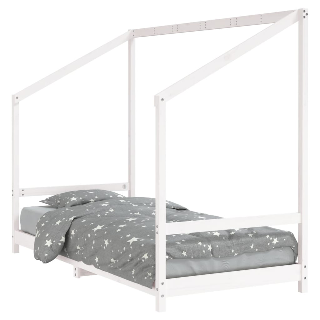 Cadre de lit pour enfants blanc 90x190 cm bois de pin massif Lits bébés et enfants vidaXL   