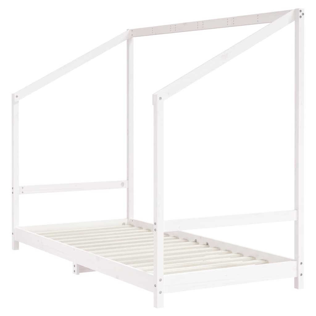 Cadre de lit pour enfants blanc 90x190 cm bois de pin massif Lits bébés et enfants vidaXL   