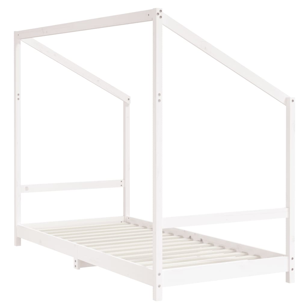 Cadre de lit pour enfants blanc 90x190 cm bois de pin massif Lits bébés et enfants vidaXL   