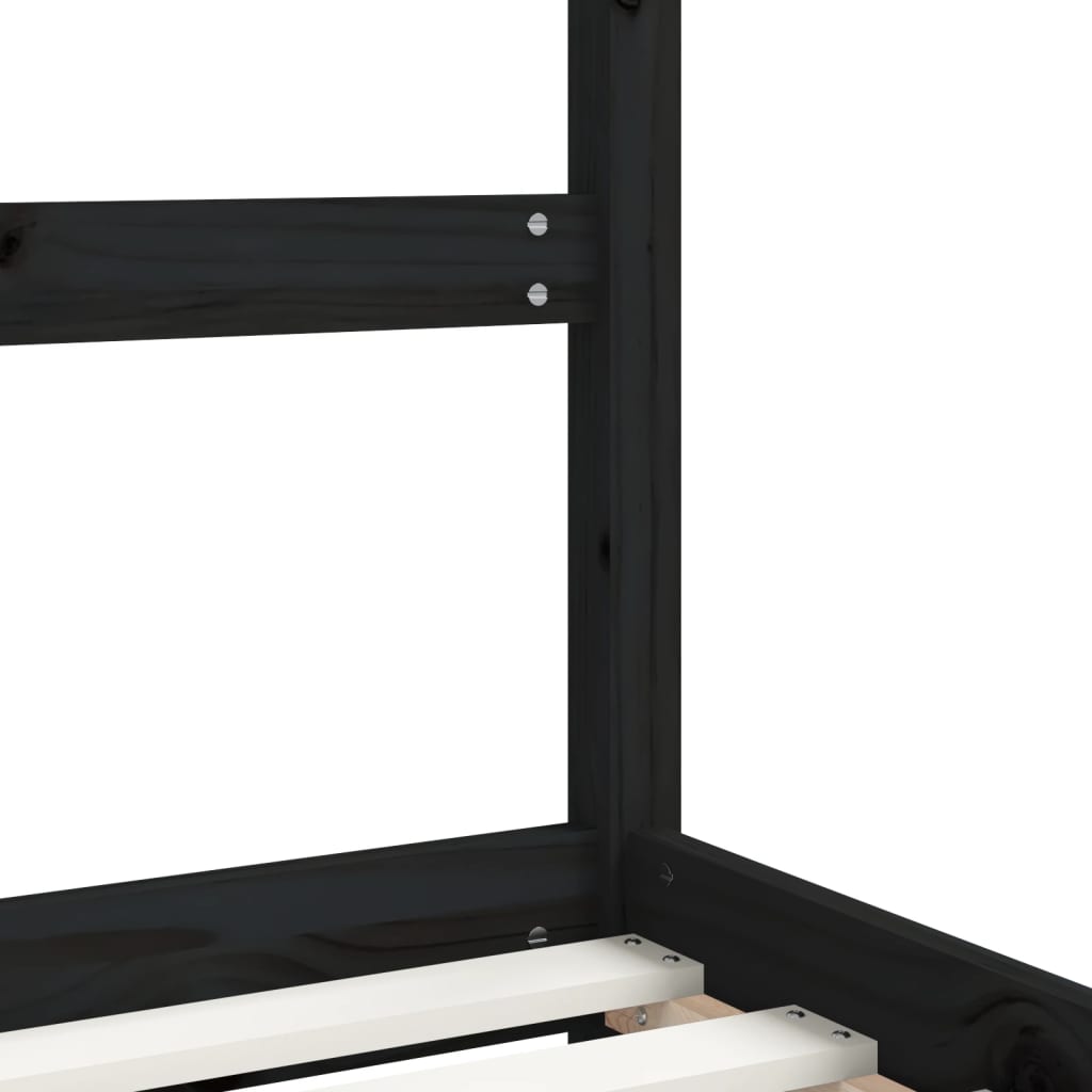 Cadre de lit pour enfants noir 90x190 cm bois de pin massif Lits bébés et enfants vidaXL   