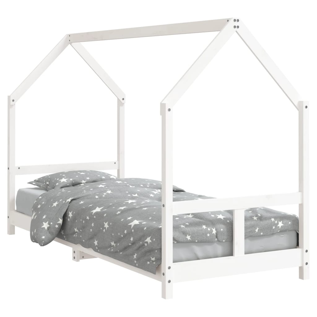 Cadre de lit pour enfants blanc 80x200 cm bois de pin massif Lits bébés et enfants vidaXL   