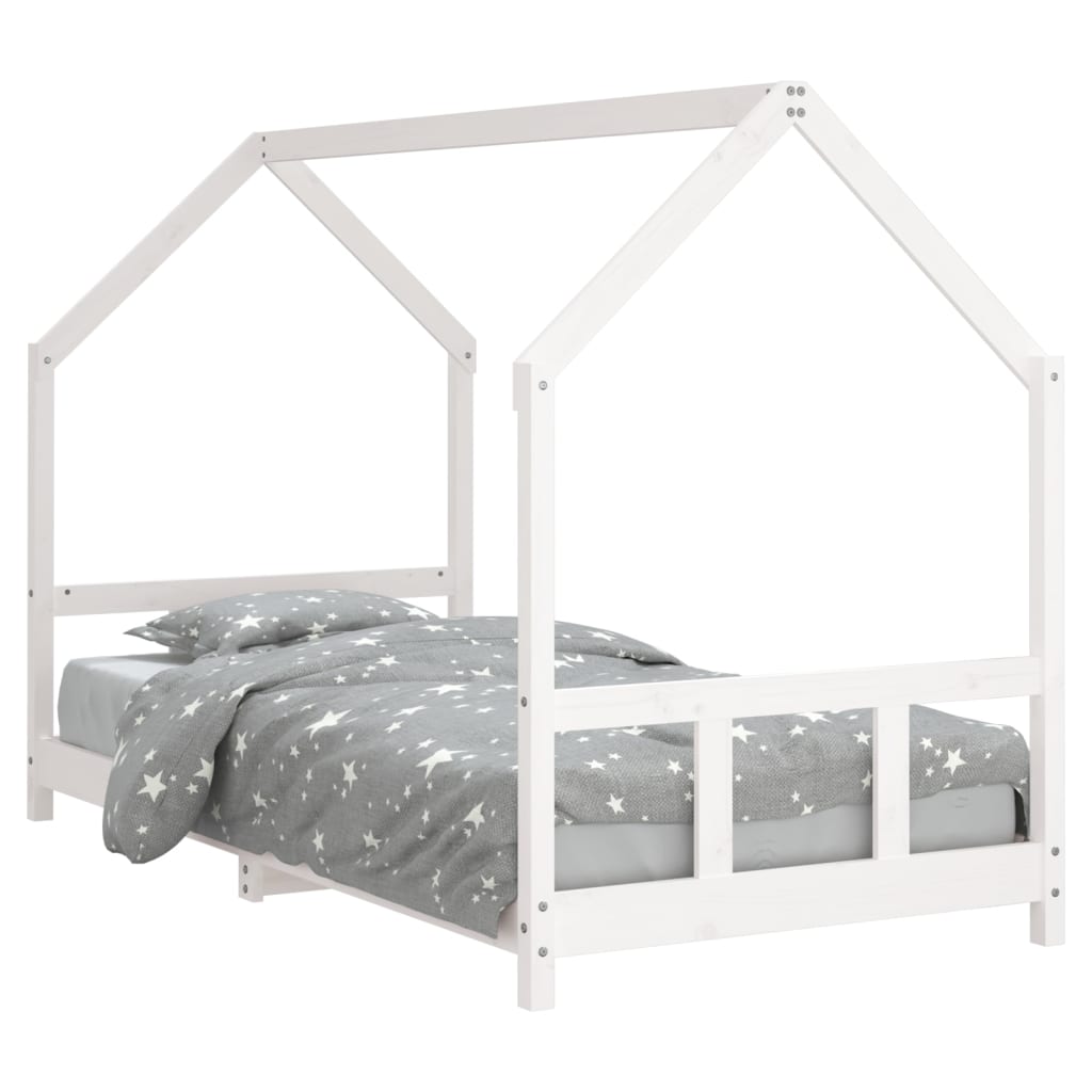 Cadre de lit pour enfants blanc 90x200 cm bois de pin massif Lits bébés et enfants vidaXL   