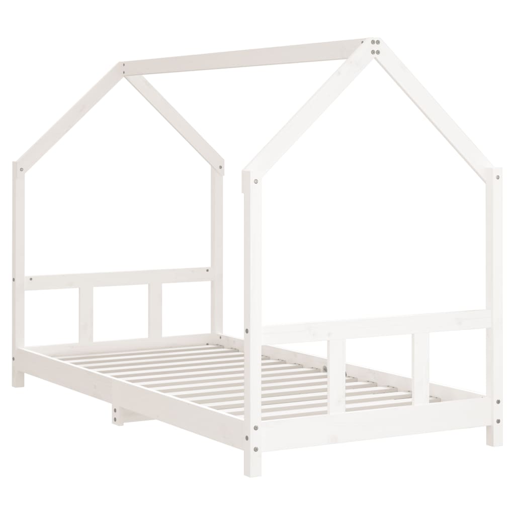 Cadre de lit pour enfants blanc 90x200 cm bois de pin massif Lits bébés et enfants vidaXL   