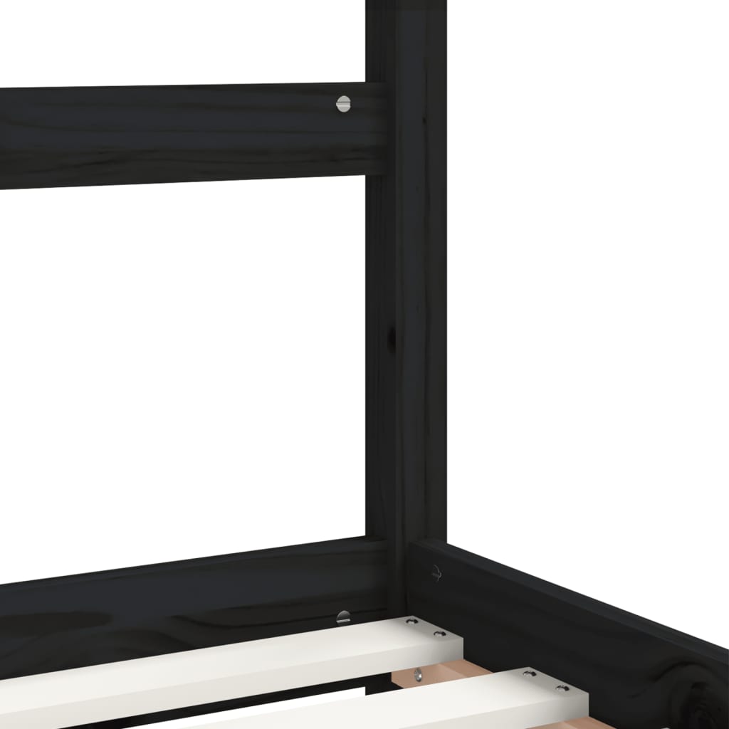 Cadre de lit pour enfants noir 90x200 cm bois de pin massif Lits bébés et enfants vidaXL   