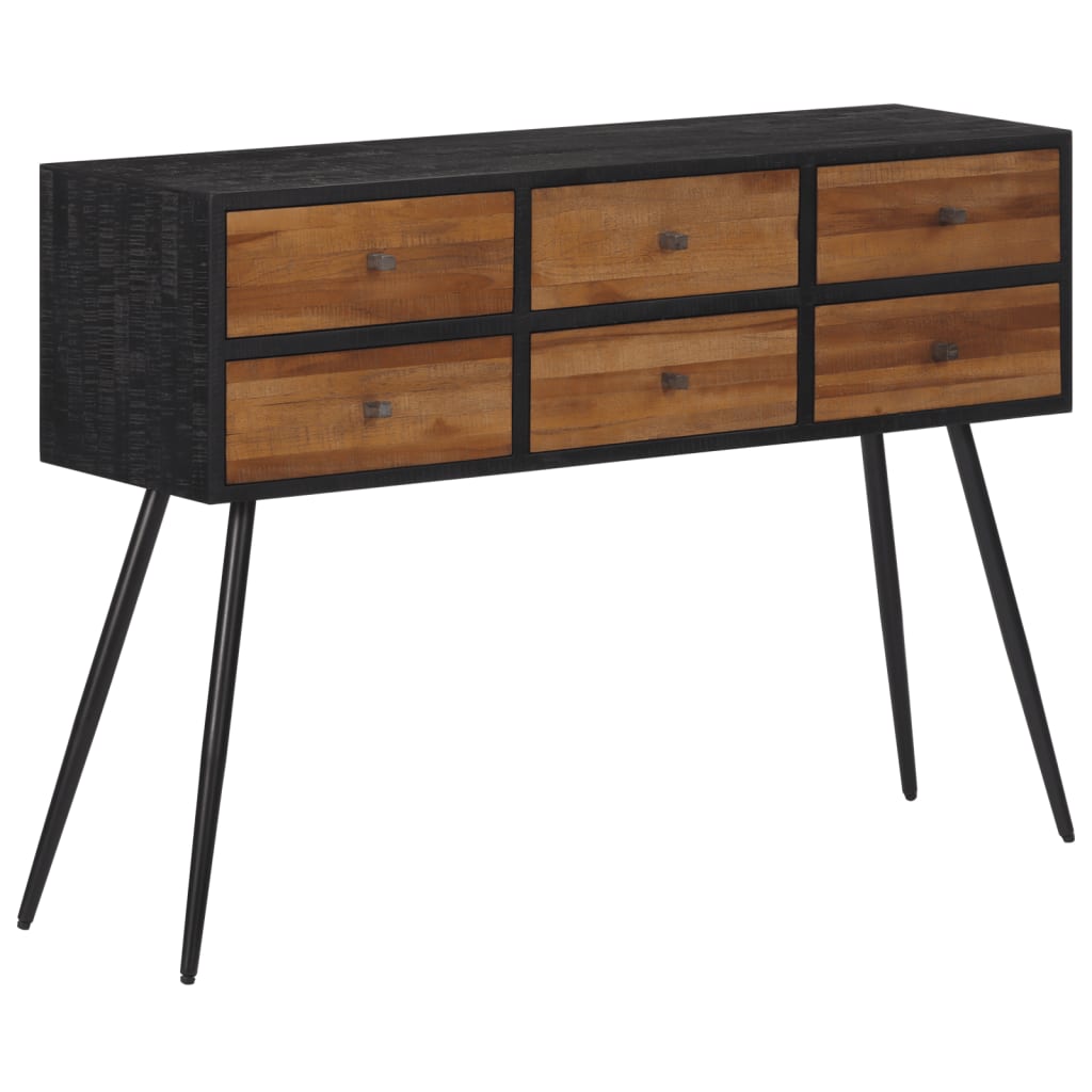 Table console avec tiroirs 116x30x76 cm teck massif récupéré Commodes vidaXL   
