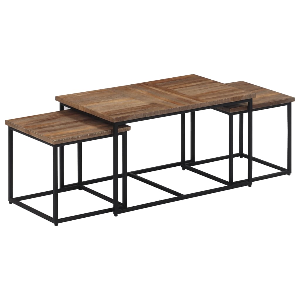 Tables basses gigognes 3 pcs bois massif de teck Tables basses vidaXL   
