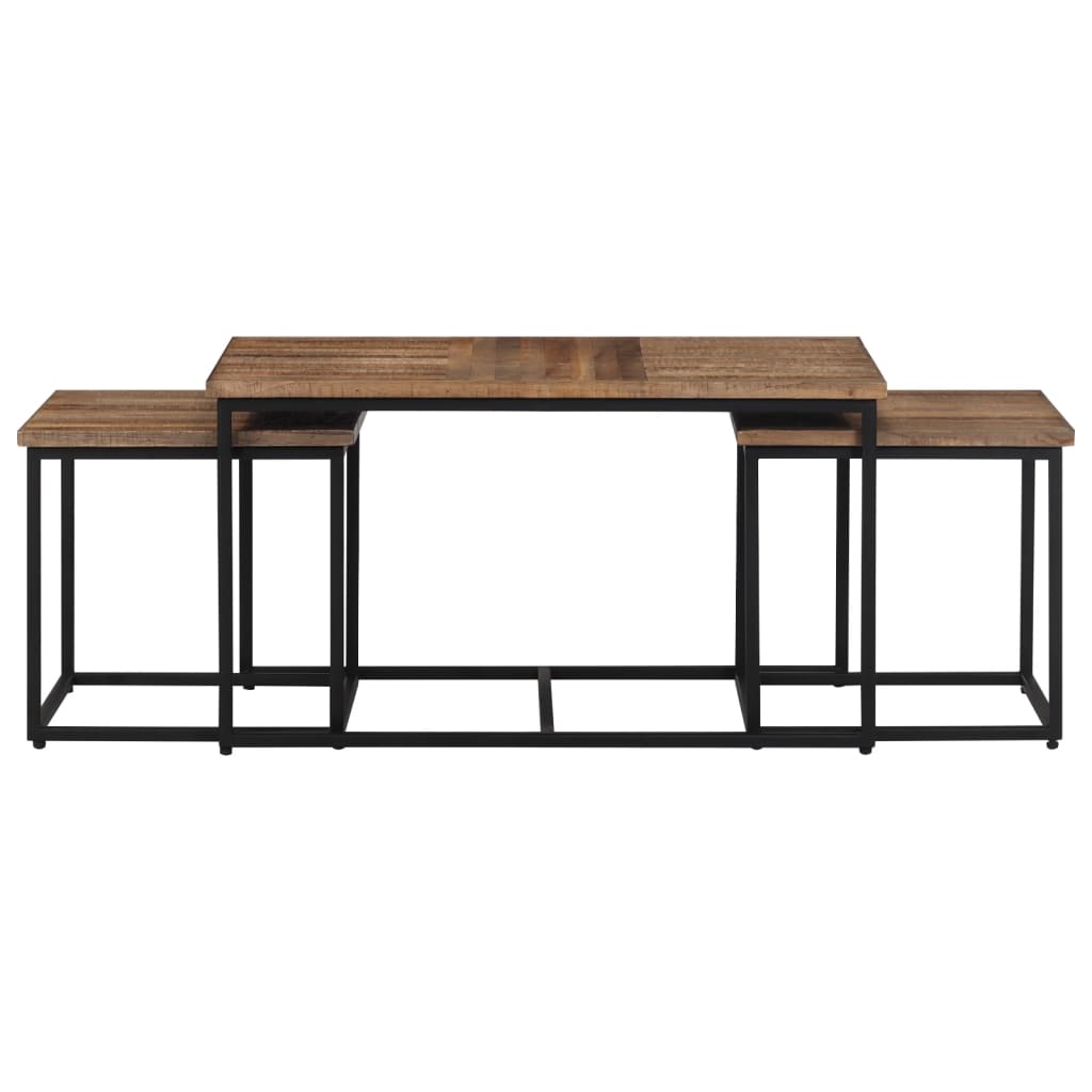 Tables basses gigognes 3 pcs bois massif de teck Tables basses vidaXL   