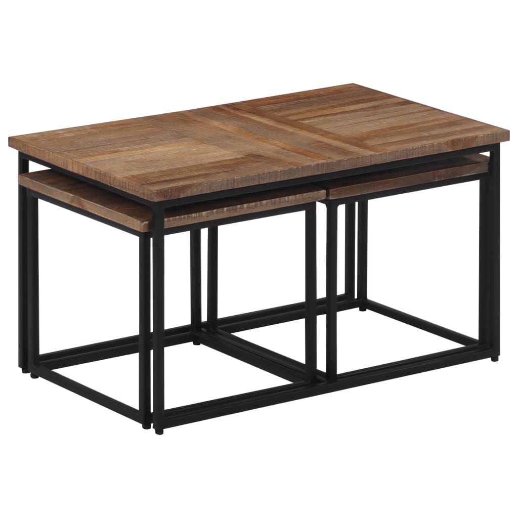 Tables basses gigognes 3 pcs bois massif de teck Tables basses vidaXL   