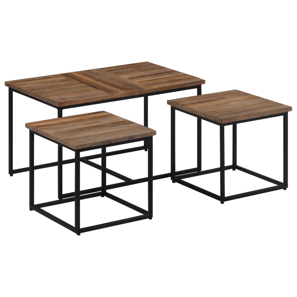 Tables basses gigognes 3 pcs bois massif de teck Tables basses vidaXL   