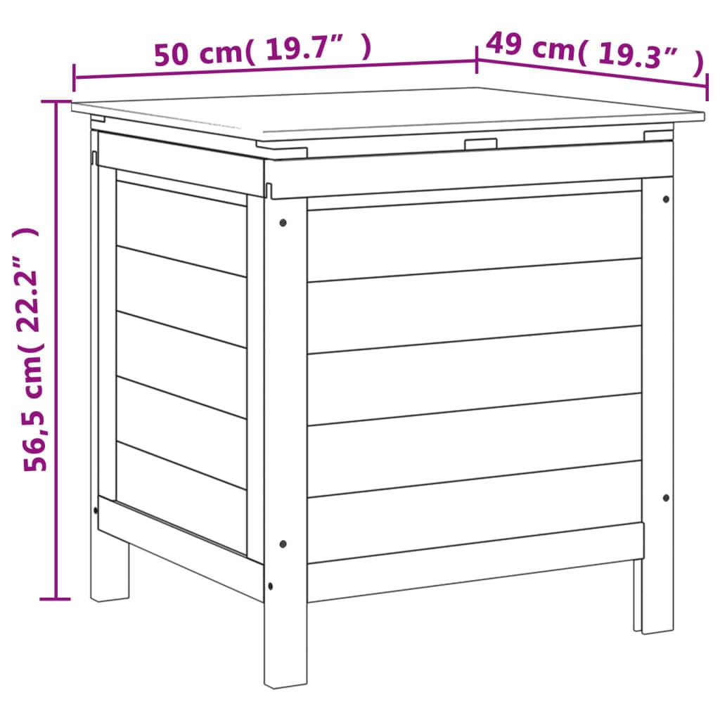 Boîte de rangement de jardin 50x49x56,5 cm bois massif de sapin Coffres de jardin vidaXL   