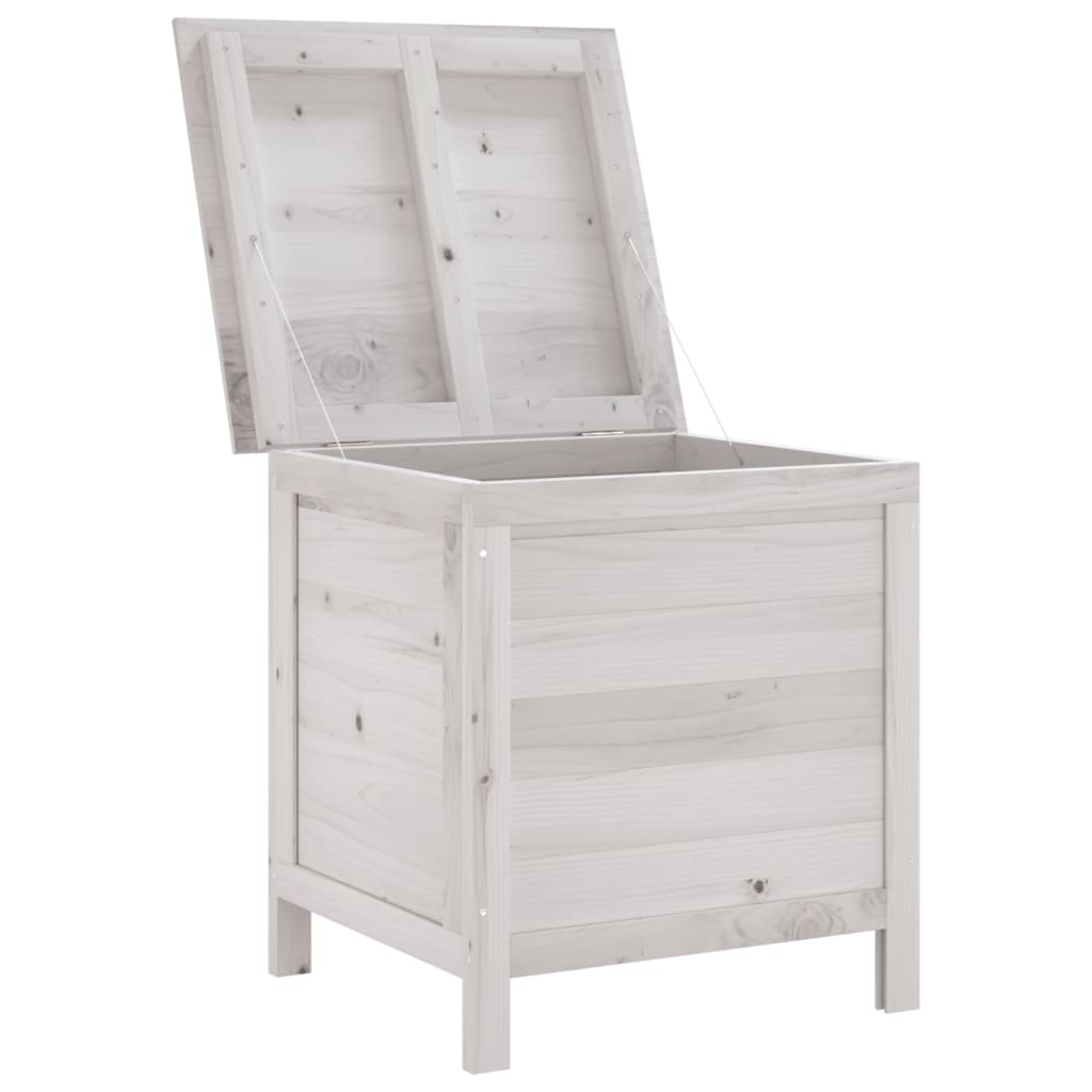 Boîte de rangement de jardin blanc bois massif de sapin Coffres de jardin vidaXL   