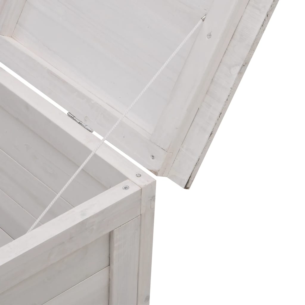 Boîte de rangement de jardin blanc bois massif de sapin Coffres de jardin vidaXL   