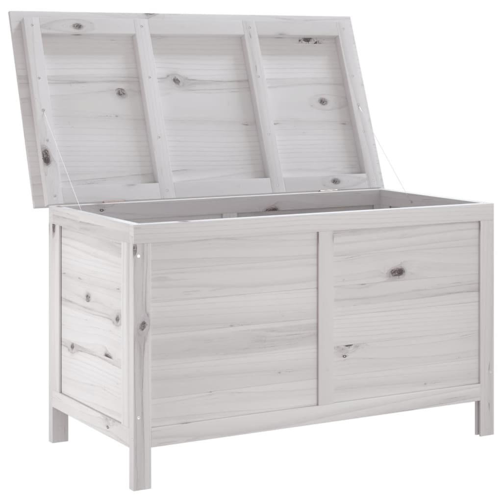Boîte de rangement de jardin blanc bois massif de sapin Coffres de jardin vidaXL   