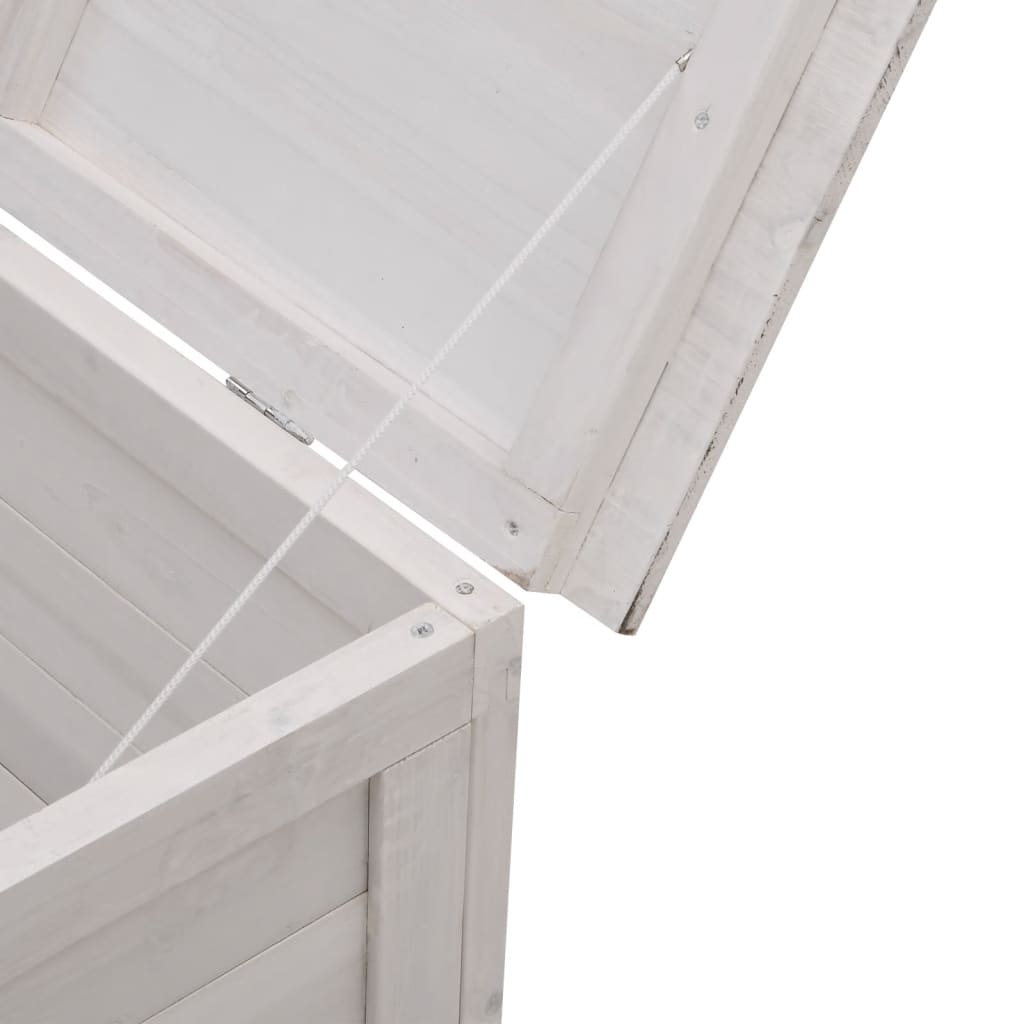 Boîte de rangement de jardin blanc bois massif de sapin Coffres de jardin vidaXL   