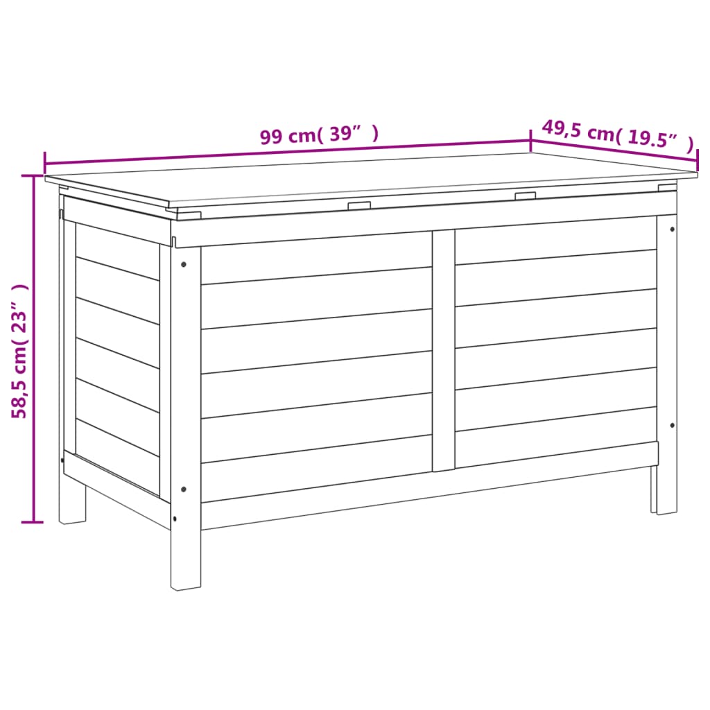Boîte de rangement de jardin blanc bois massif de sapin Coffres de jardin vidaXL   