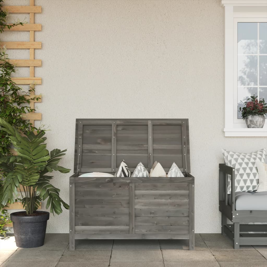 Boîte de rangement de jardin anthracite bois massif de sapin Coffres de jardin vidaXL   
