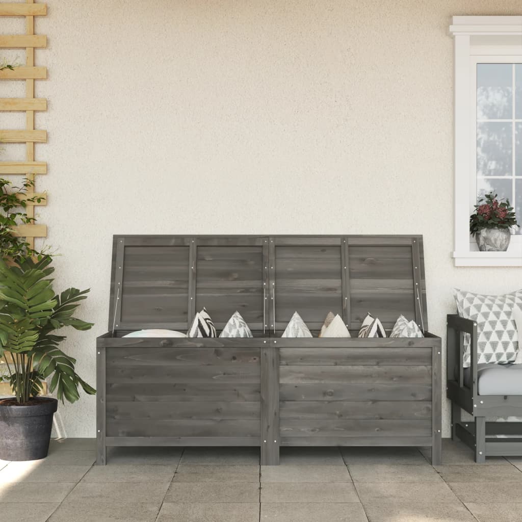 Boîte de rangement de jardin anthracite bois massif sapin Coffres de jardin vidaXL   