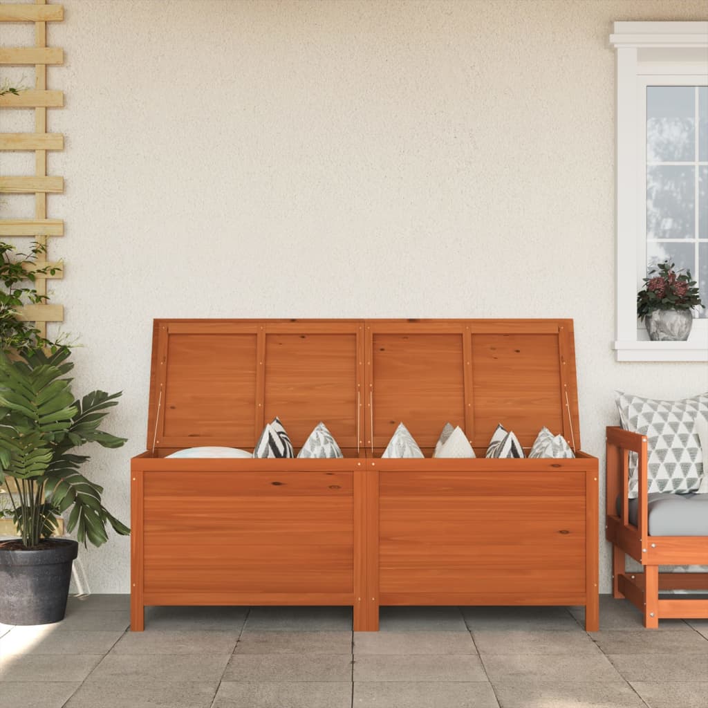 Boîte de rangement de jardin marron bois massif de sapin Coffres de jardin vidaXL   