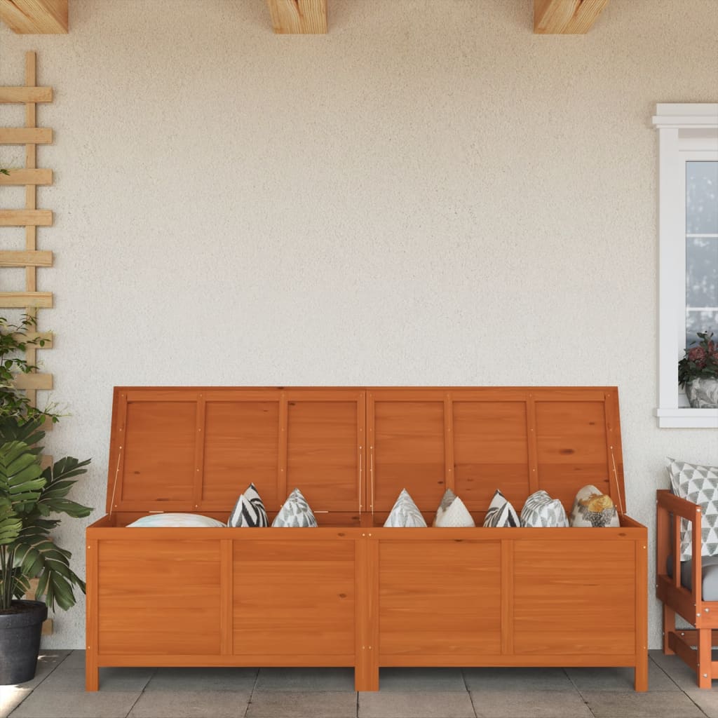 Boîte de rangement de jardin marron bois massif de sapin Coffres de jardin vidaXL   