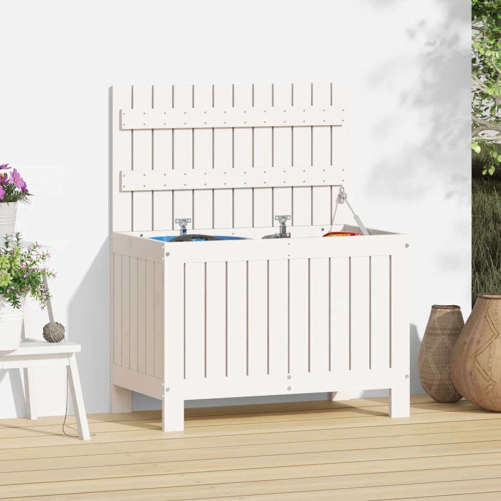Boîte de rangement de jardin Blanc 76x42,5x54 cm Bois de pin Coffres de jardin vidaXL   