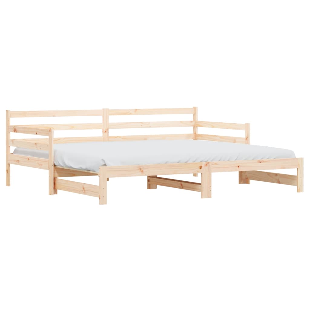 Lit de jour avec lit gigogne 90x200 cm bois de pin massif Lits & cadres de lit vidaXL   