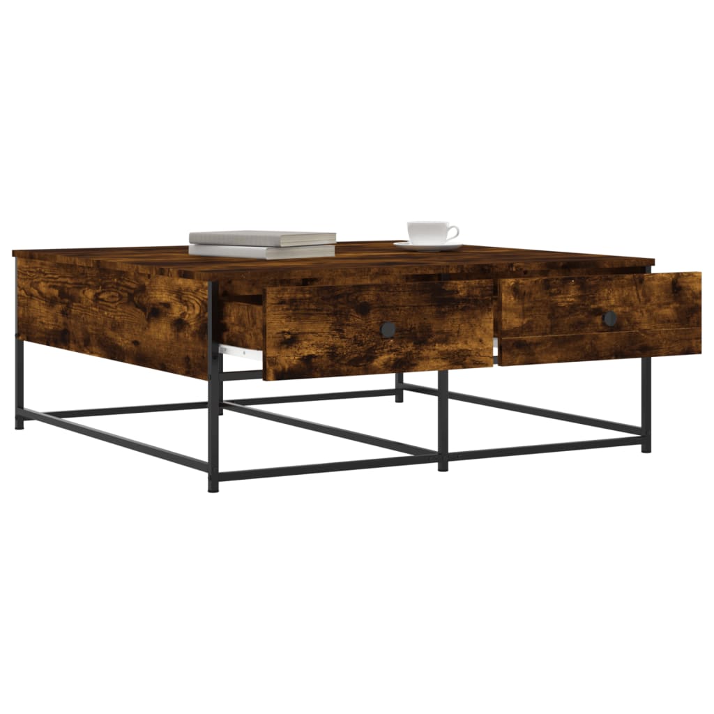 Table basse chêne fumé 100x99x40 cm bois d'ingénierie Tables basses vidaXL   