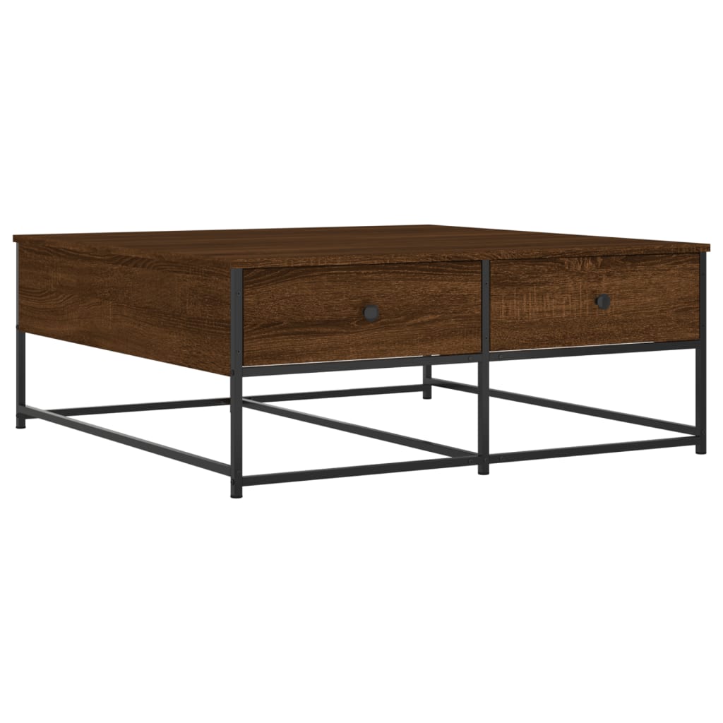 Table basse chêne marron 100x99x40 cm bois d'ingénierie Tables basses vidaXL   