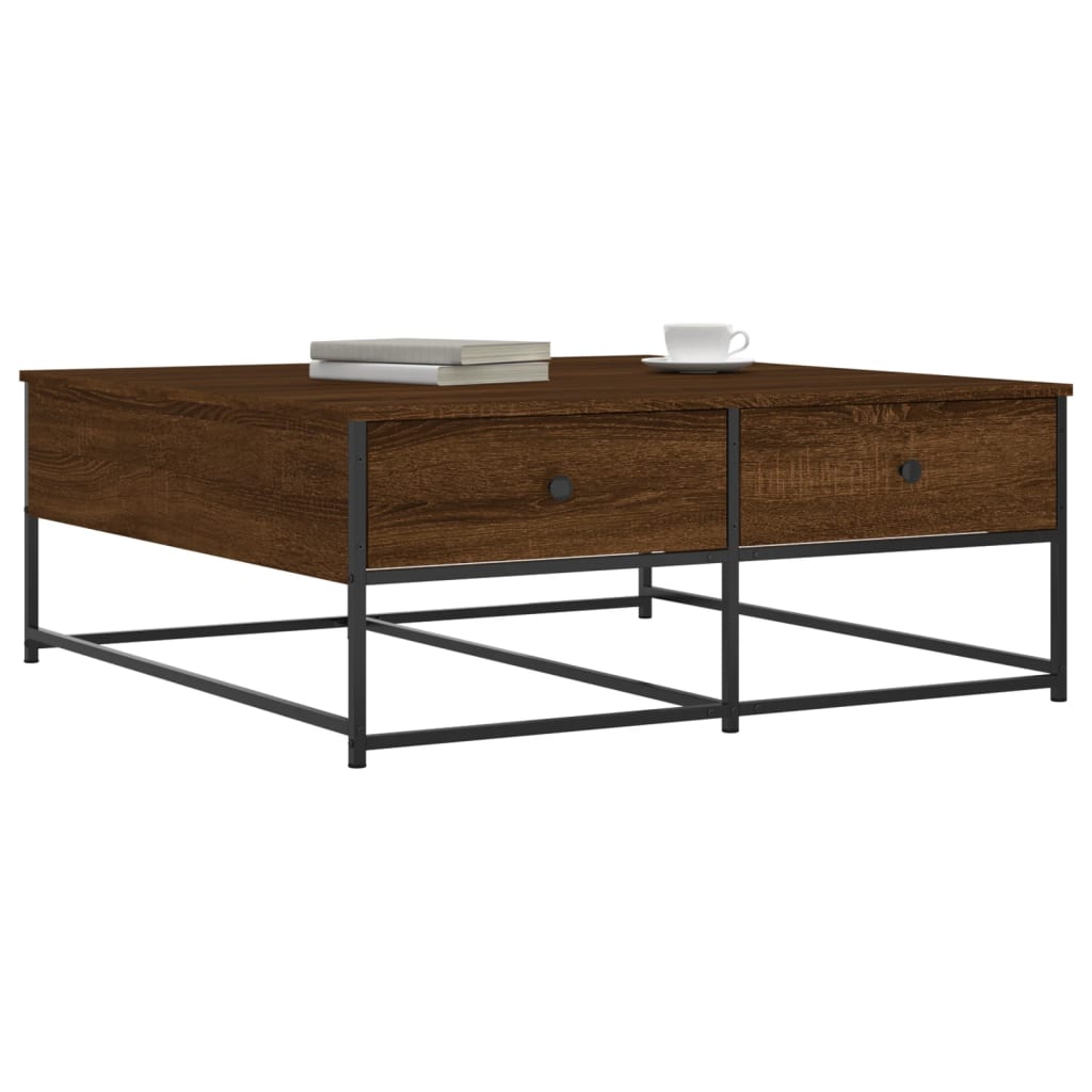 Table basse chêne marron 100x99x40 cm bois d'ingénierie Tables basses vidaXL   