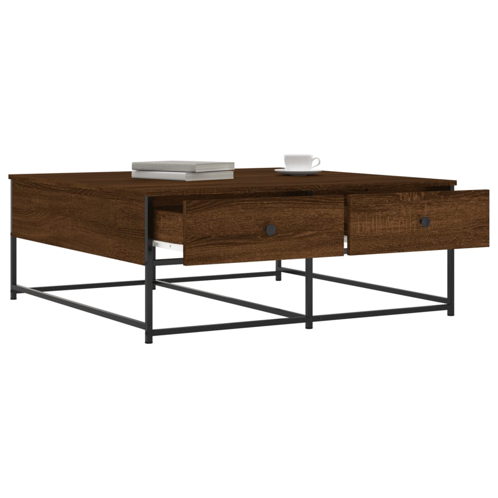 Table basse chêne marron 100x99x40 cm bois d'ingénierie Tables basses vidaXL   