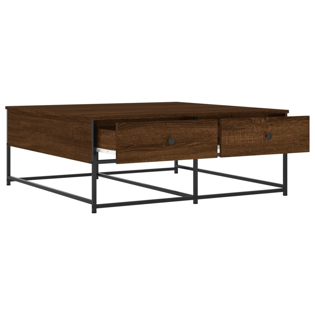 Table basse chêne marron 100x99x40 cm bois d'ingénierie Tables basses vidaXL   