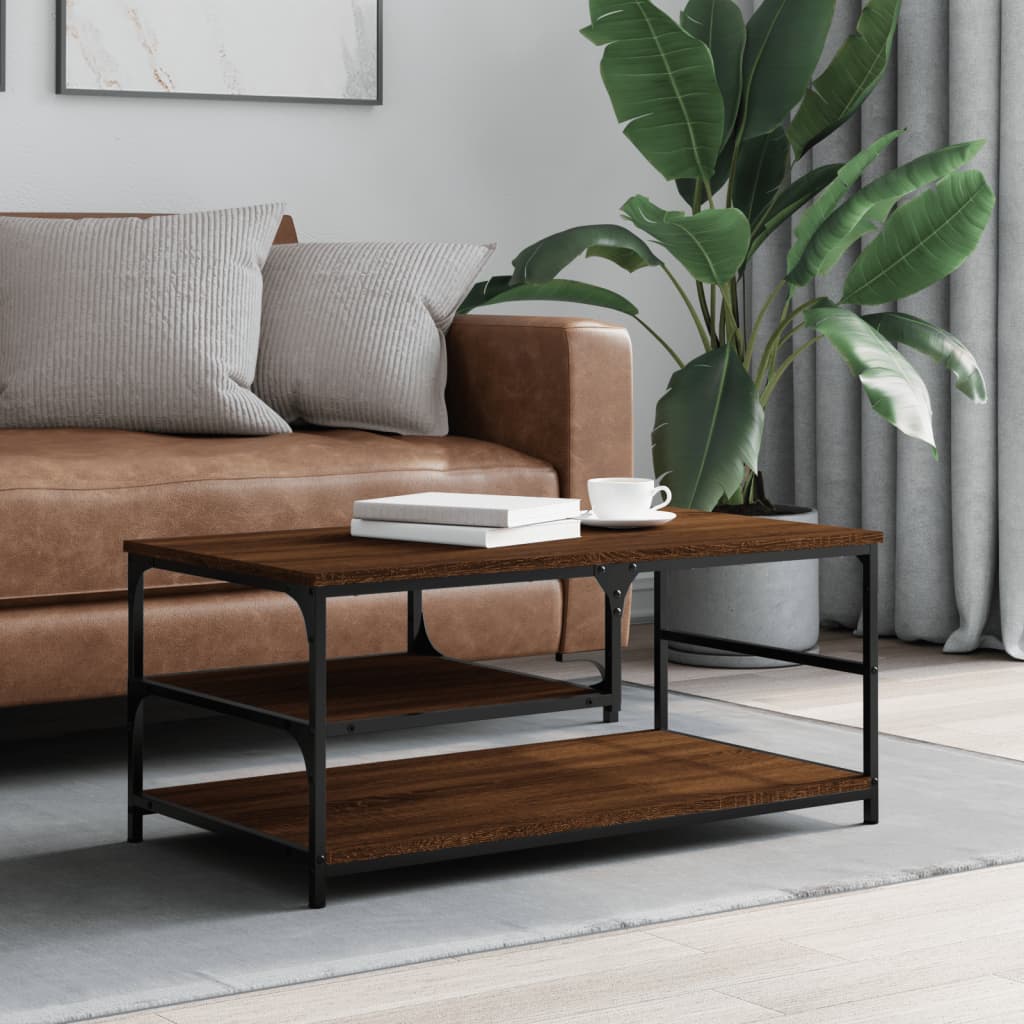 Table basse chêne marron 90x49x40 cm bois d'ingénierie Tables basses vidaXL   