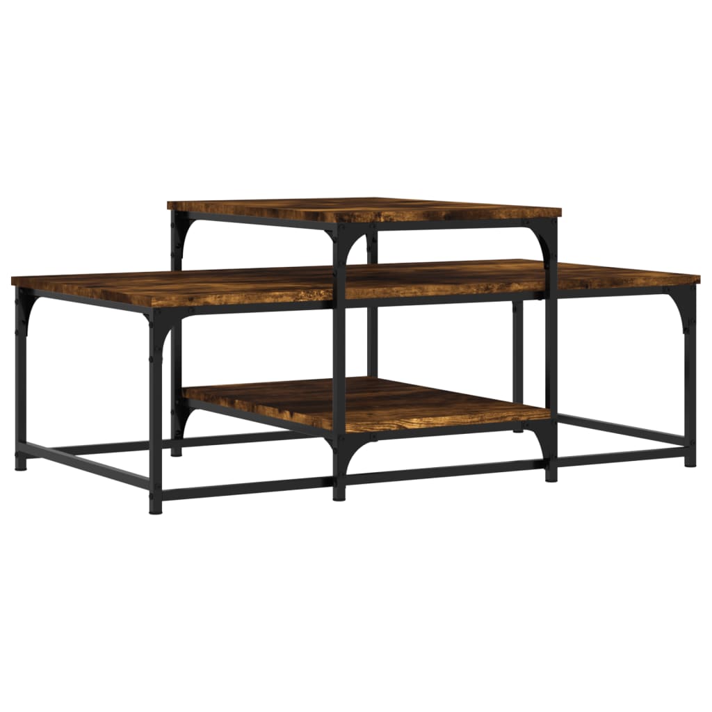 Table basse chêne fumé 102x60x45 cm bois d'ingénierie Tables basses vidaXL   