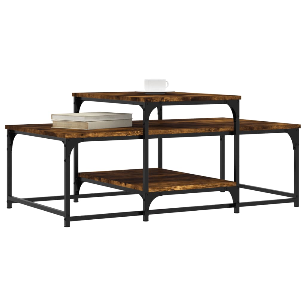 Table basse chêne fumé 102x60x45 cm bois d'ingénierie Tables basses vidaXL   
