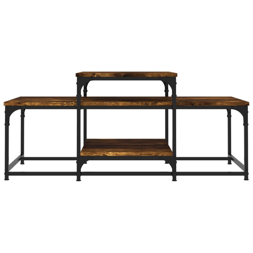 Table basse chêne fumé 102x60x45 cm bois d'ingénierie Tables basses vidaXL   